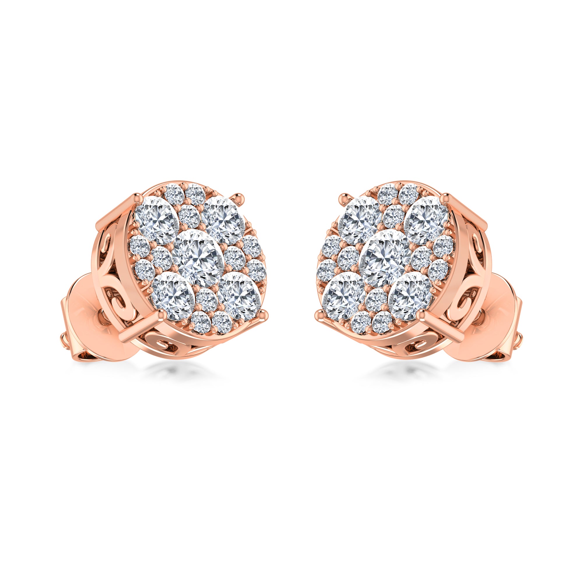 Circular Pave Stone Lab Grown Diamond Earrings