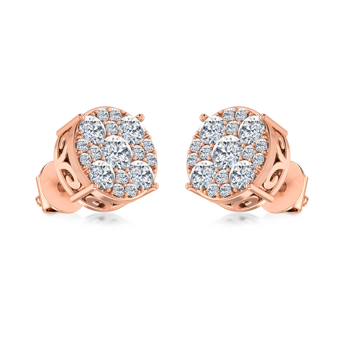 Circular Pave Stone Lab Grown Diamond Earrings