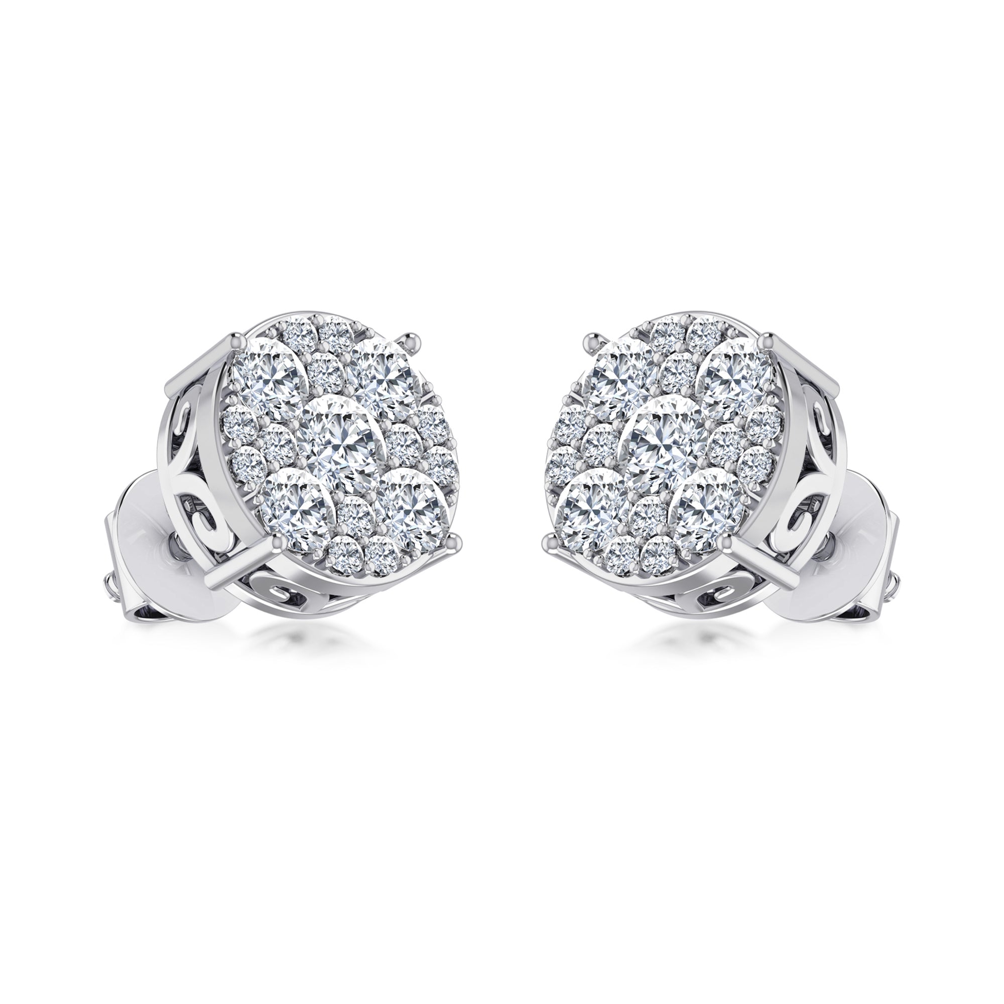 Circular Pave Stone Lab Grown Diamond Earrings