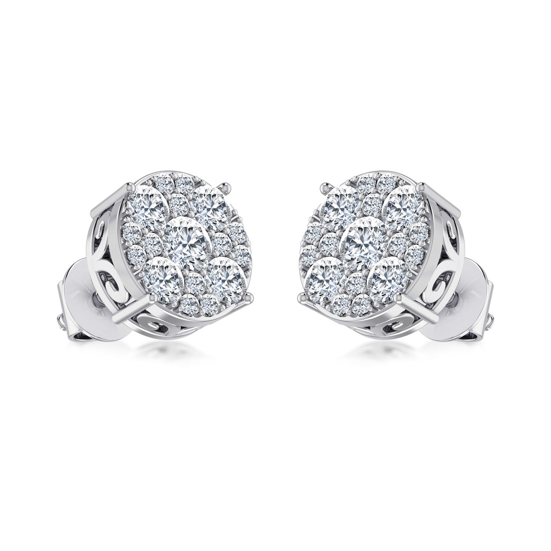 Circular Pave Stone Lab Grown Diamond Earrings