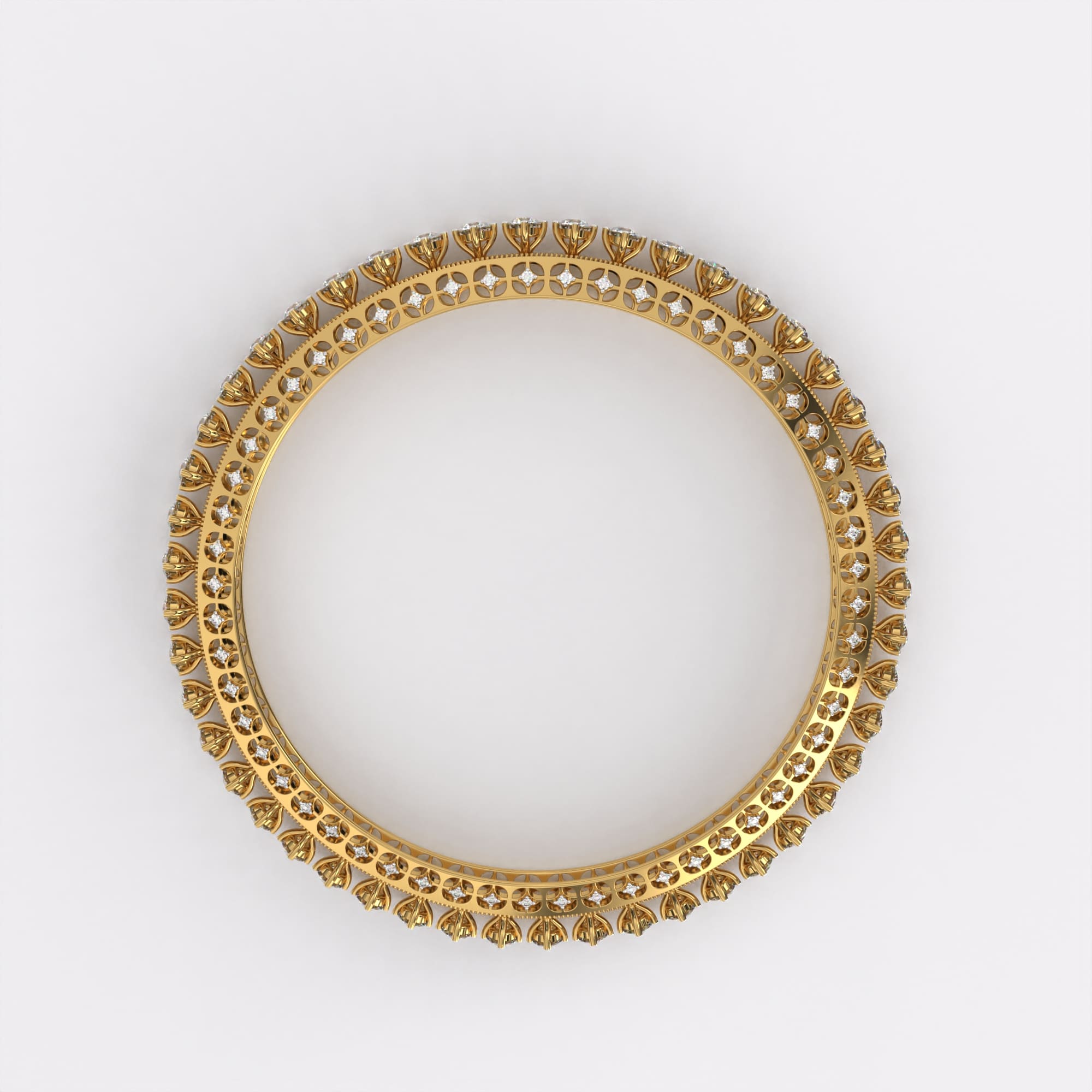 Classic 18k Gold Diamond Bangles