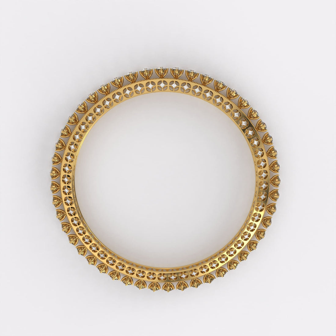 Classic 18k Gold Diamond Bangles