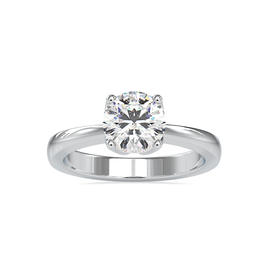 Classic Crown Solitaire Diamond Ring 4