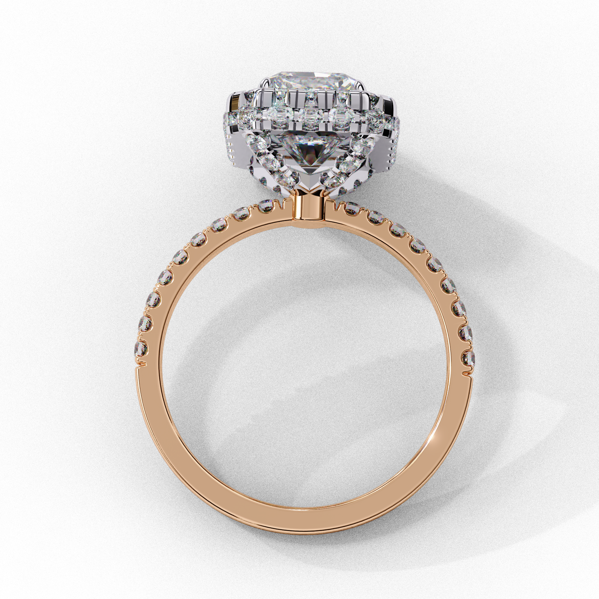 Classic Emerald Cut Solitaire Ring with Pave Ring8