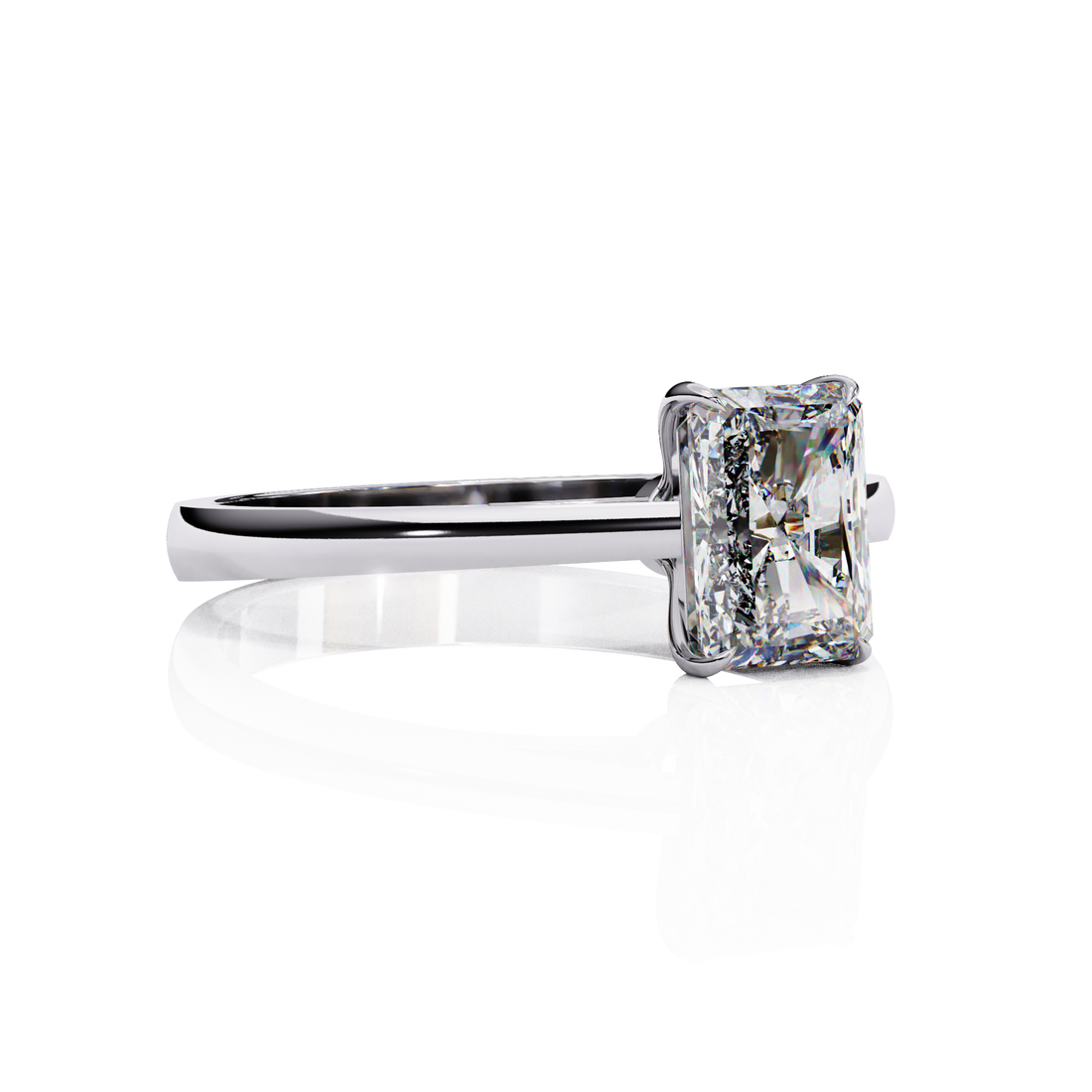 Classic Emerald Solitaire Diamond Ring11