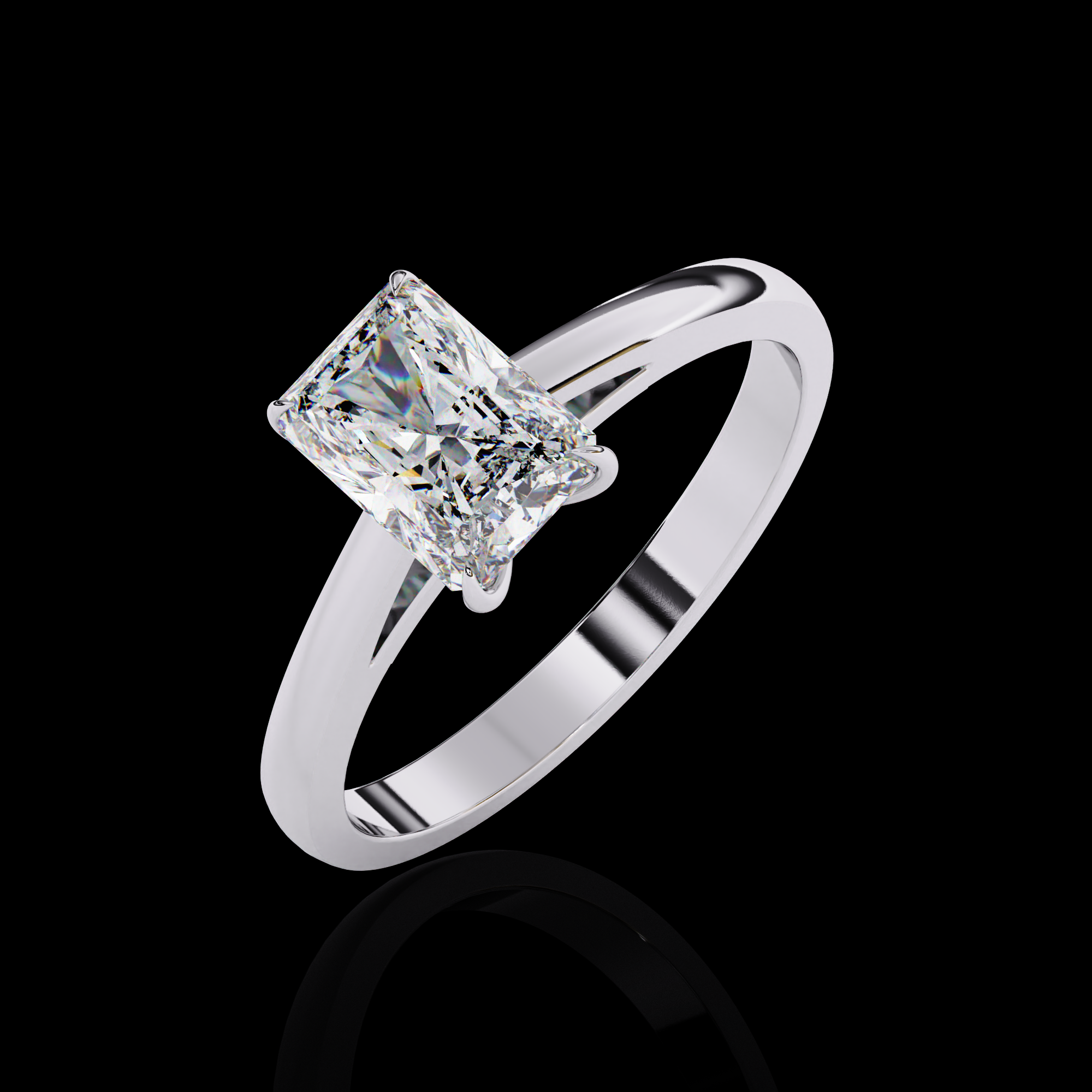 Classic Emerald Solitaire Diamond Ring12