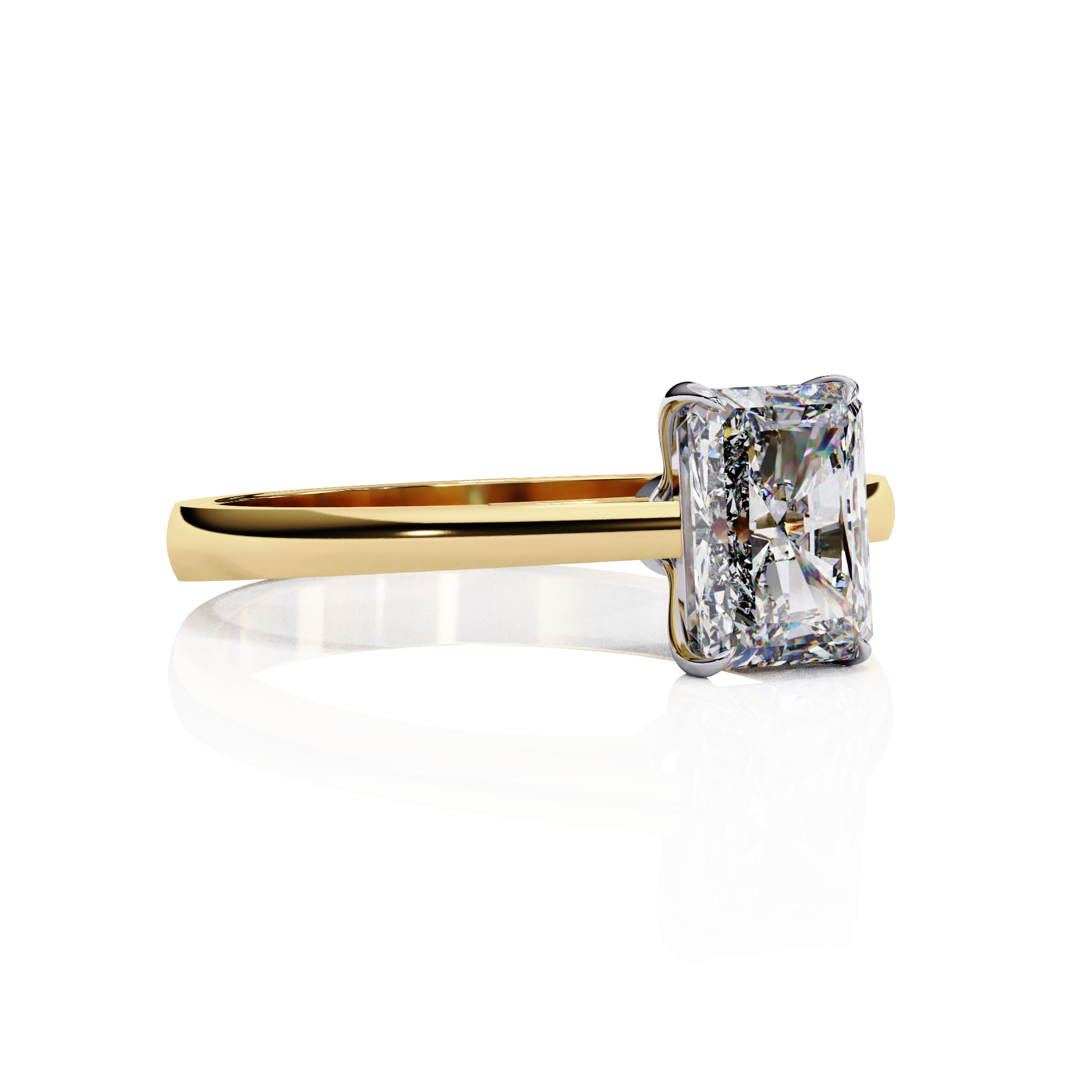 Classic Emerald Solitaire Diamond Ring2