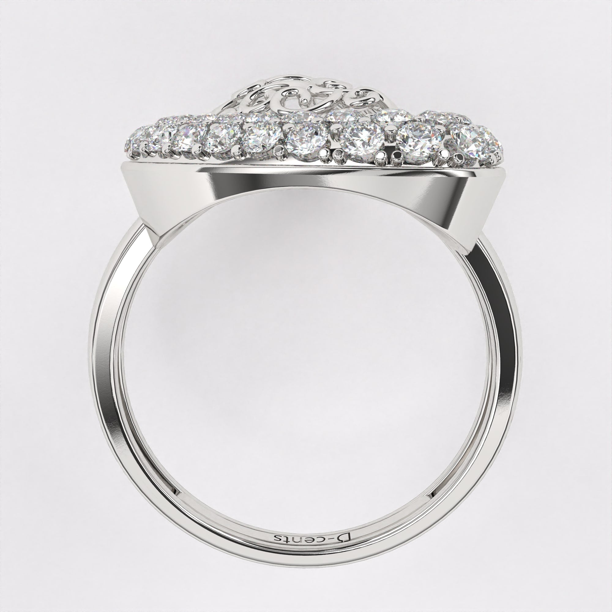 Classic Gold Pear Diamond Ring in 925 Silver