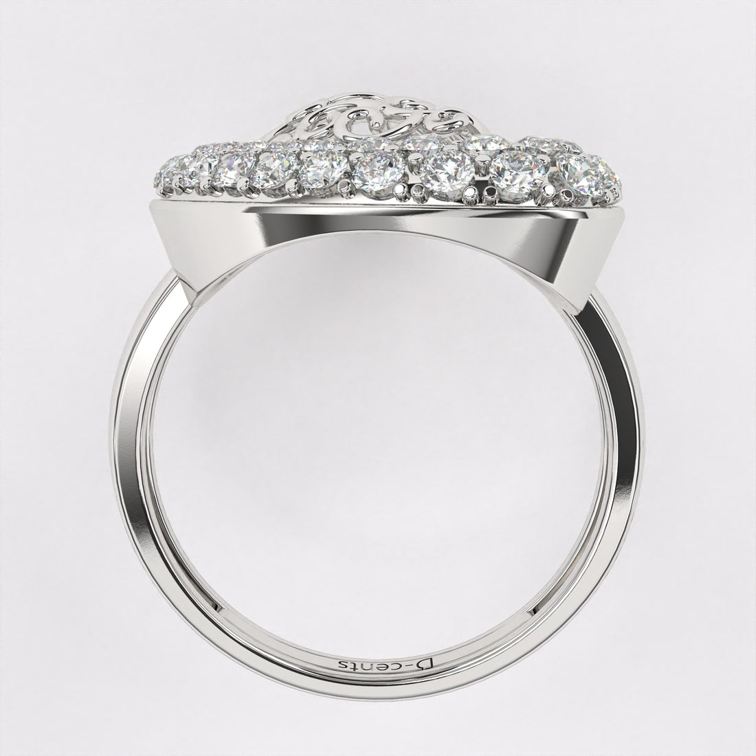 Classic Gold Pear Diamond Ring in 925 Silver