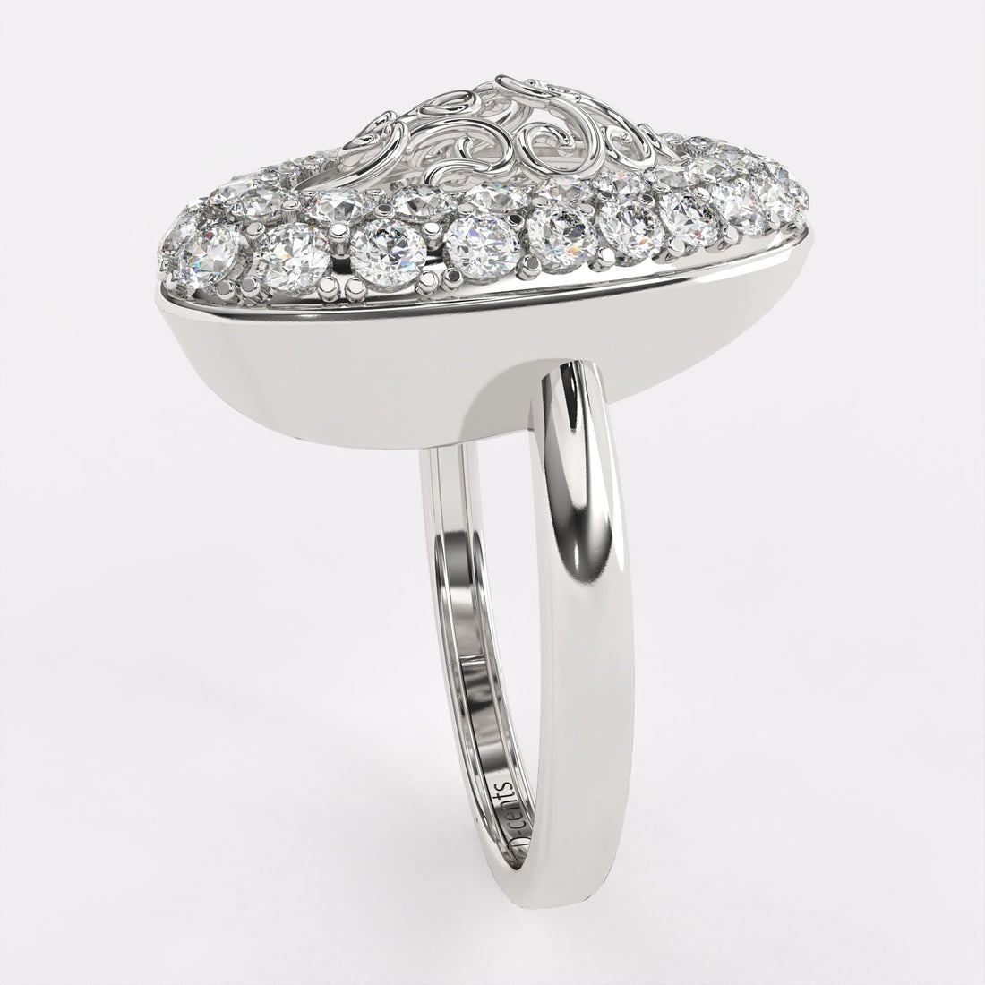 Classic Gold Pear Diamond Ring in 925 Silver
