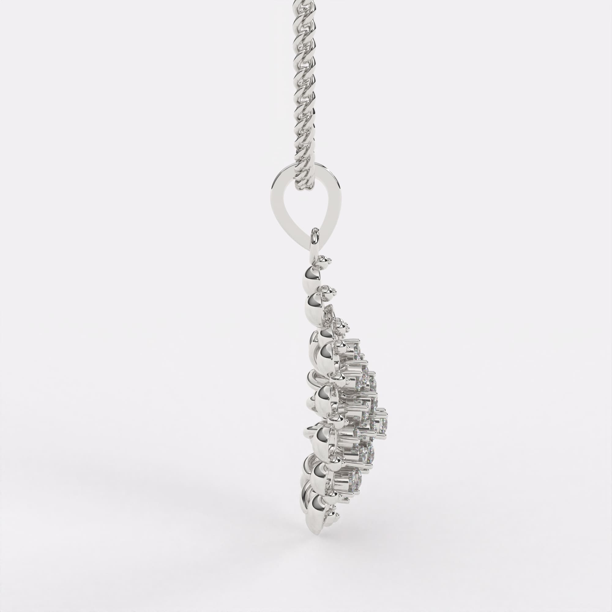 Classic Halo Diamond Pendant In 925 Silver