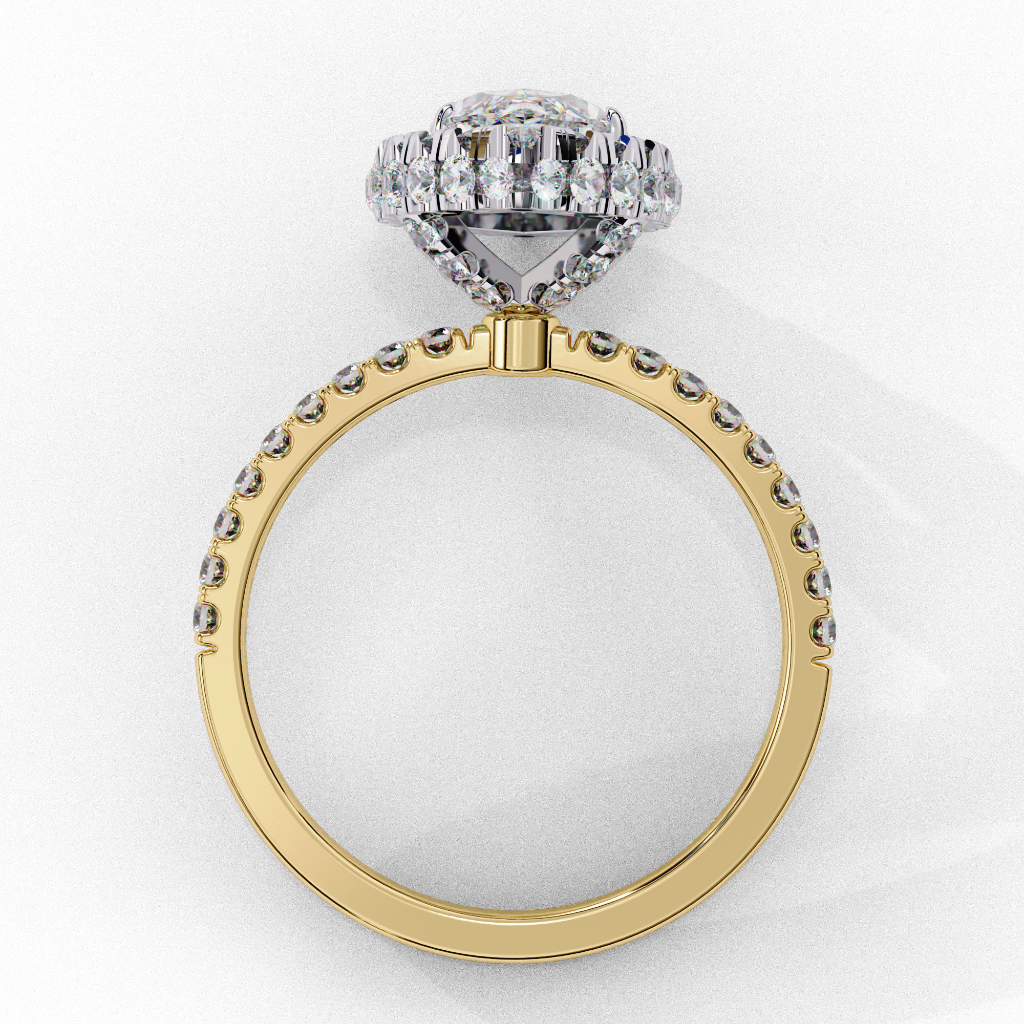 Classic Marquise Cut Solitaire Ring with Pave Ring3