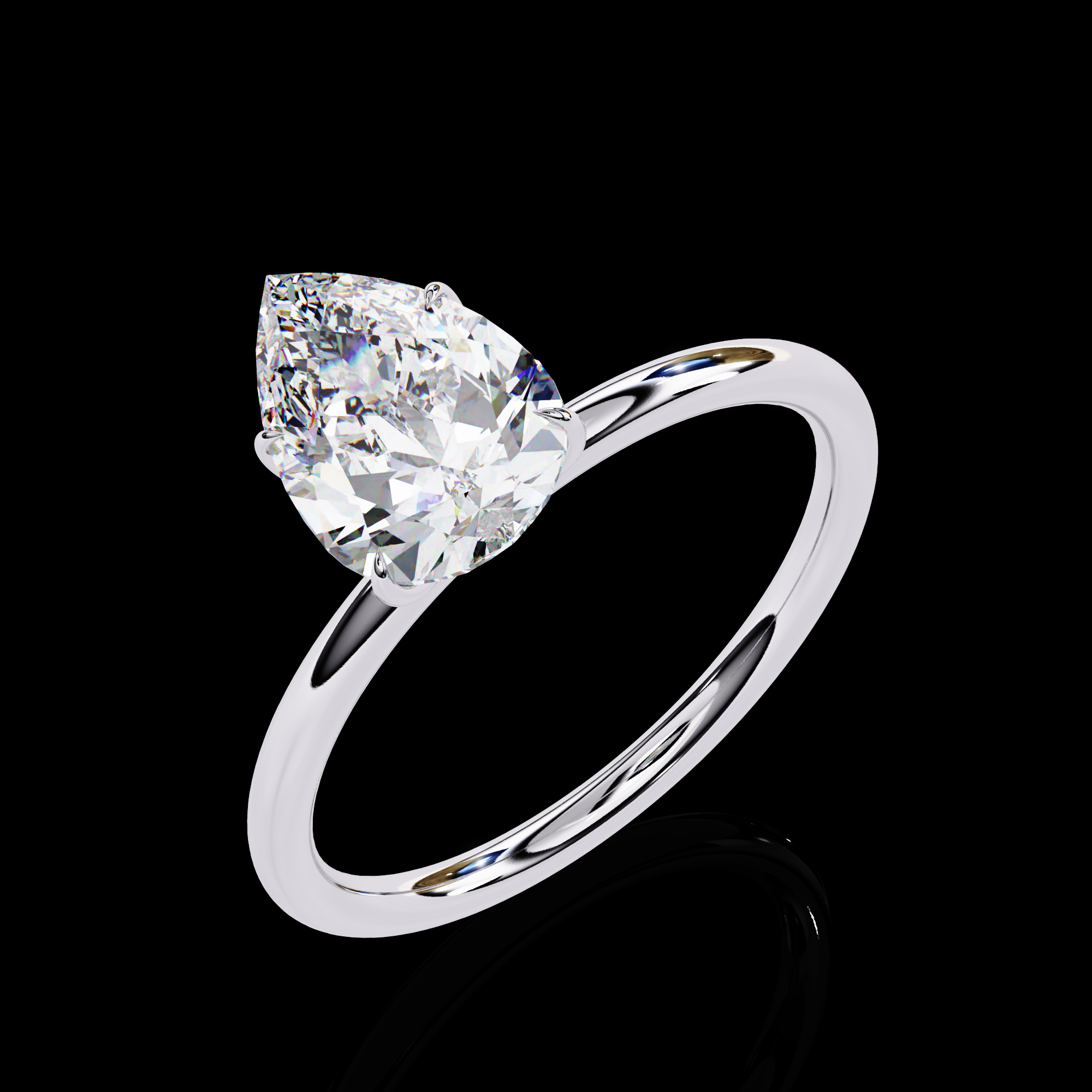 Classic Pear Lab Grown Diamond Ring
