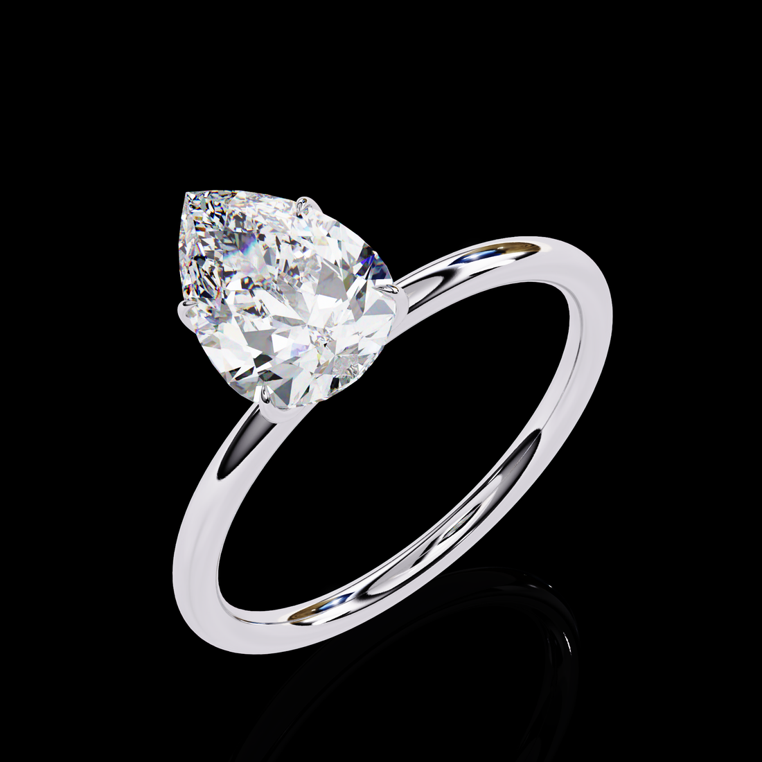 Classic Pear Lab Grown Diamond Ring