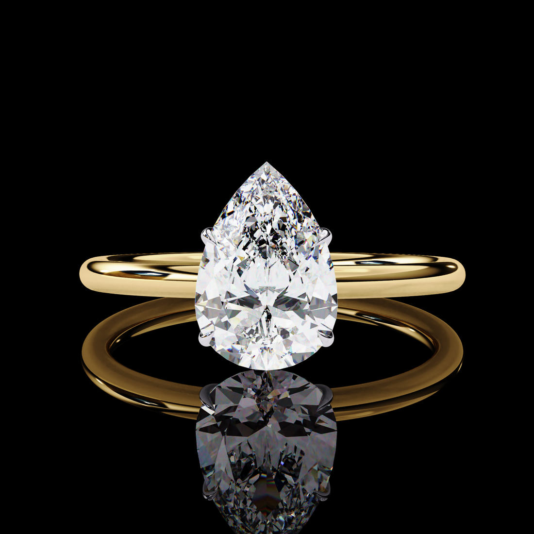 Classic Pear Lab Grown Diamond Ring