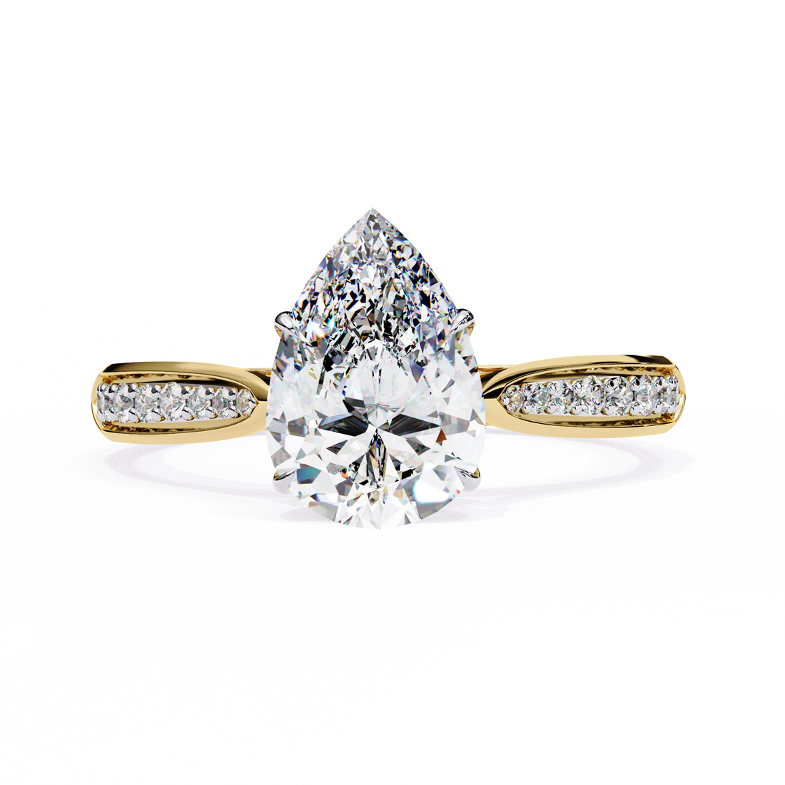 Classic Pear Shaped Lab Grown Diamond Ring