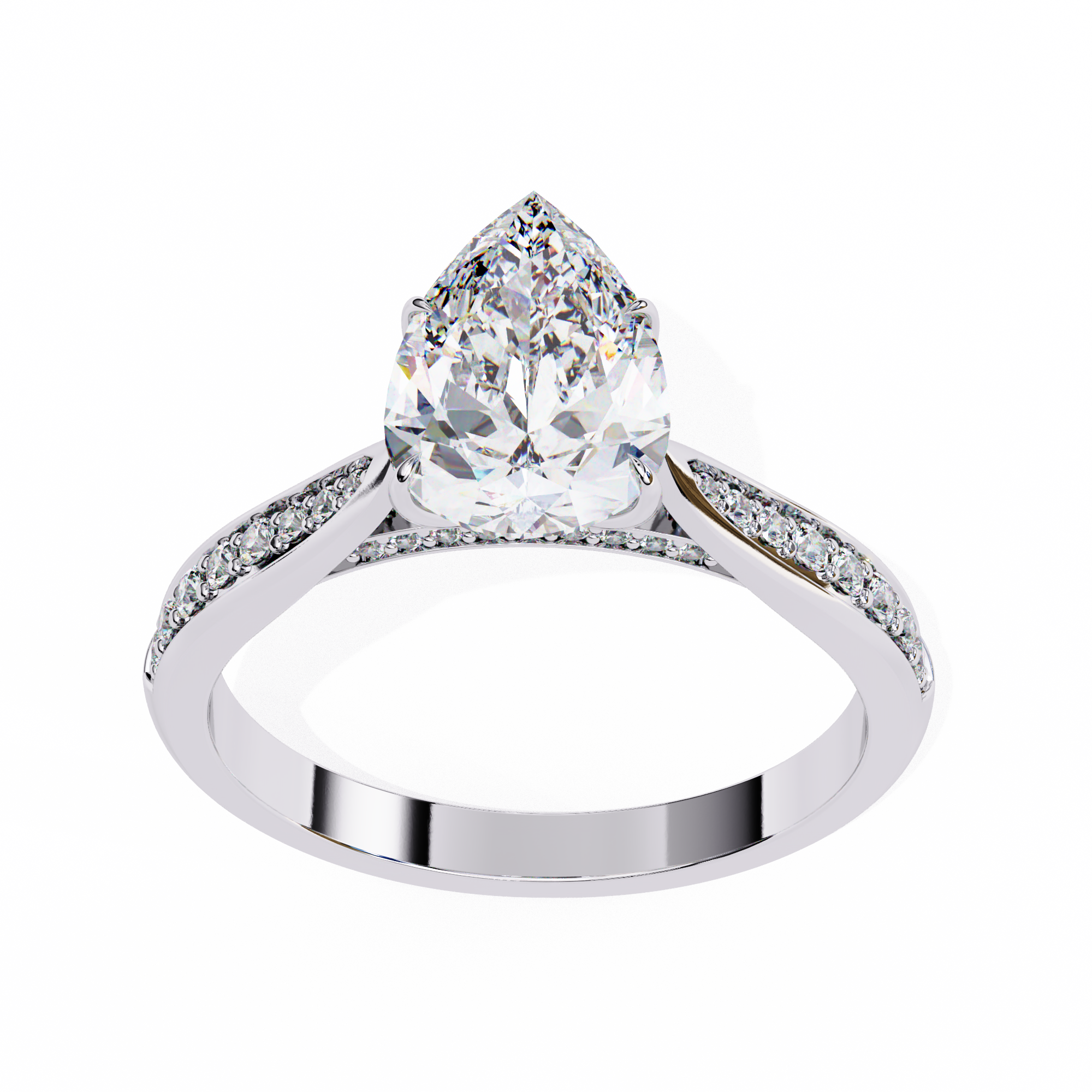Classic Pear Shaped Lab Grown Diamond Ring10