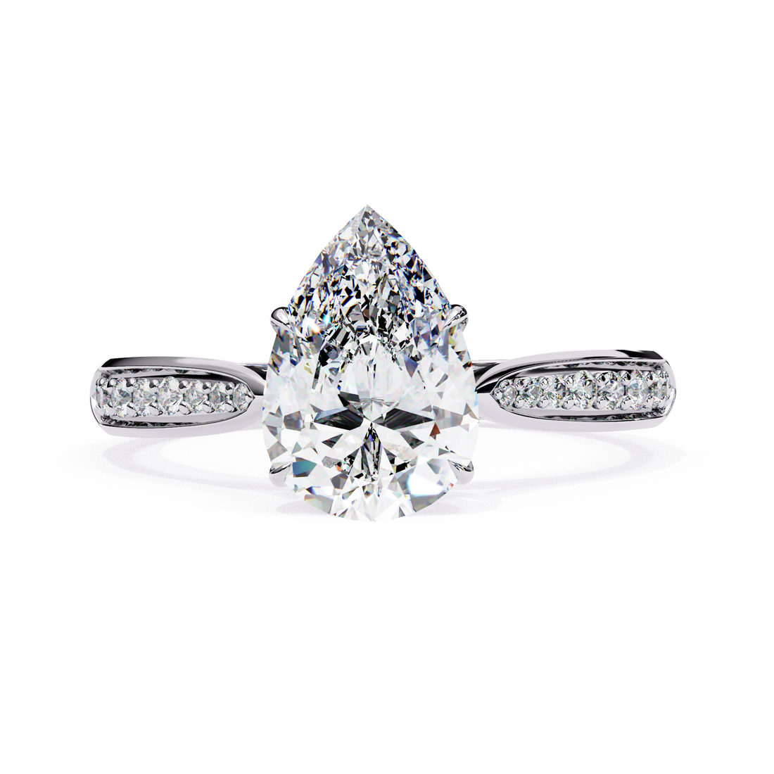 Classic Pear Shaped Lab Grown Diamond Ring11