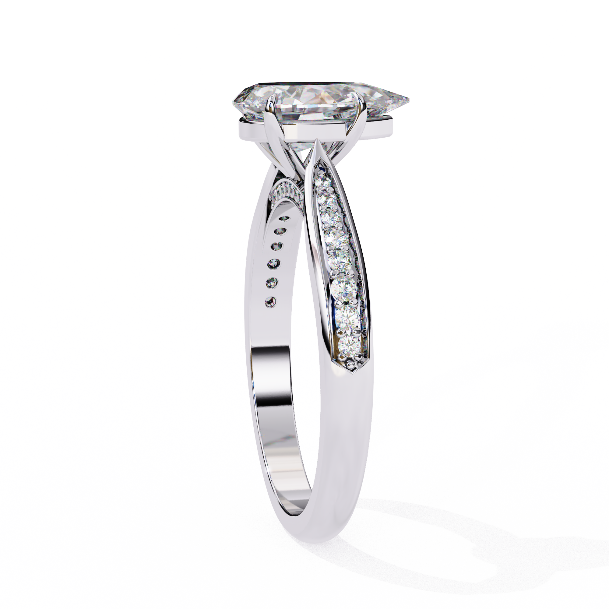 Classic Pear Shaped Lab Grown Diamond Ring13