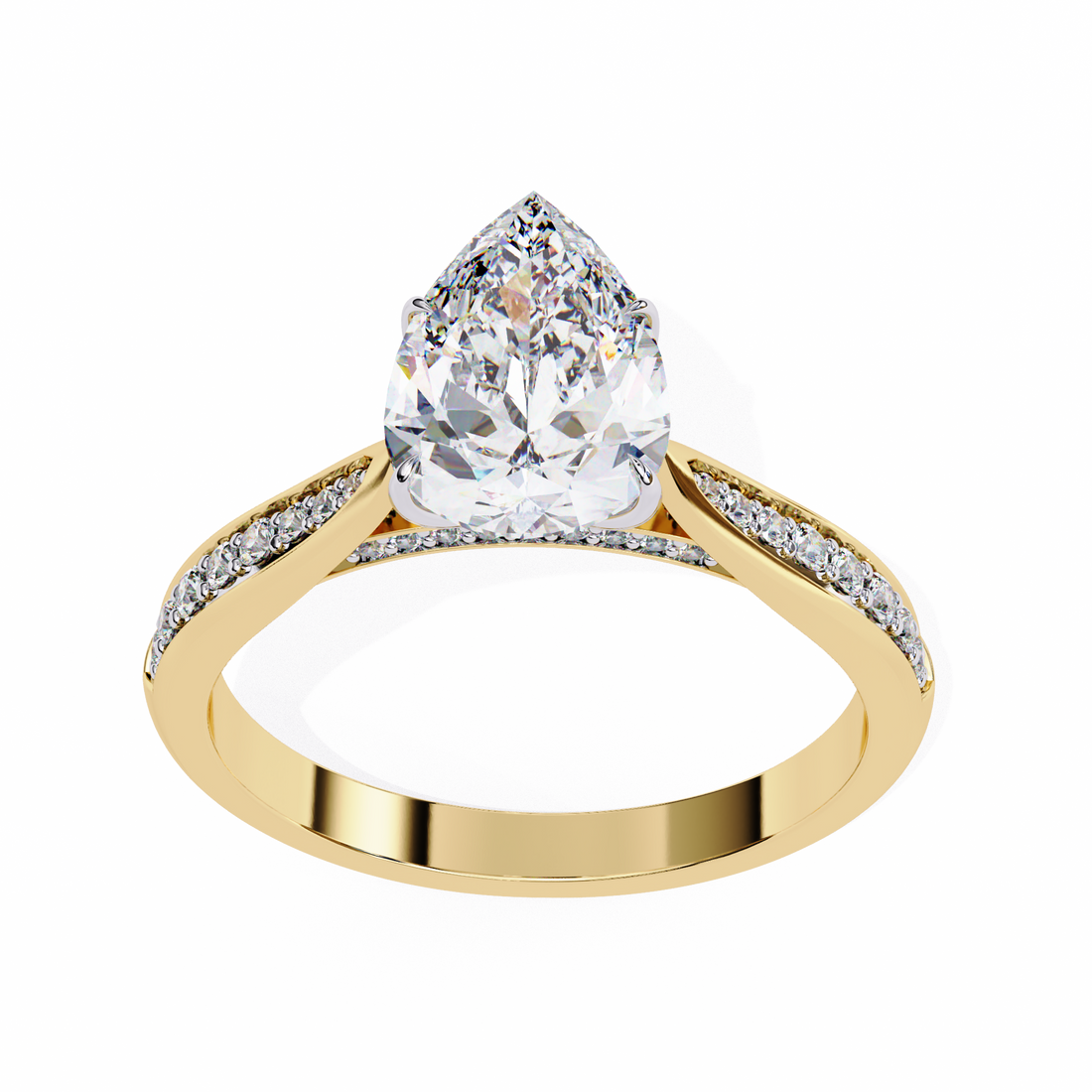 Classic Pear Shaped Lab Grown Diamond Ring2