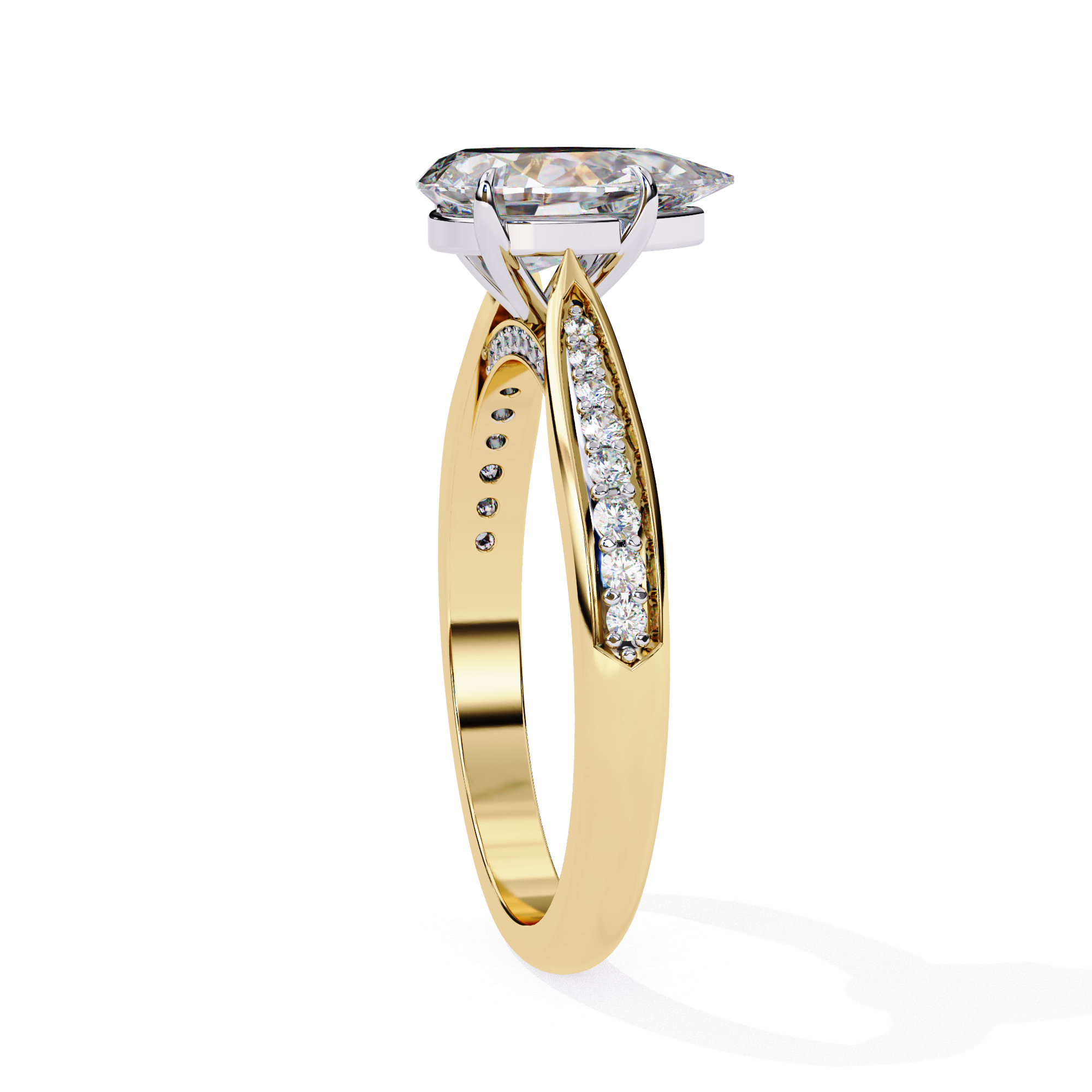 Classic Pear Shaped Lab Grown Diamond Ring3