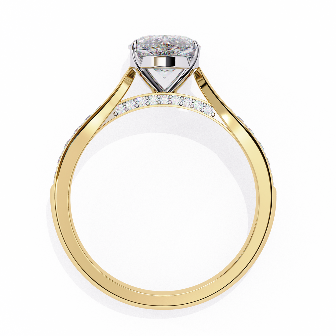 Classic Pear Shaped Lab Grown Diamond Ring4