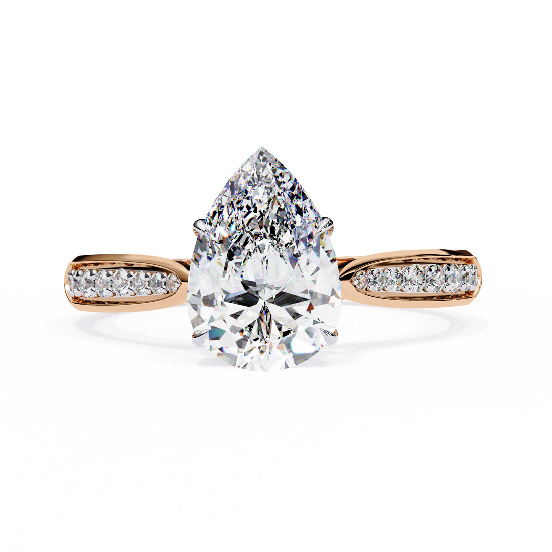 Classic Pear Shaped Lab Grown Diamond Ring7