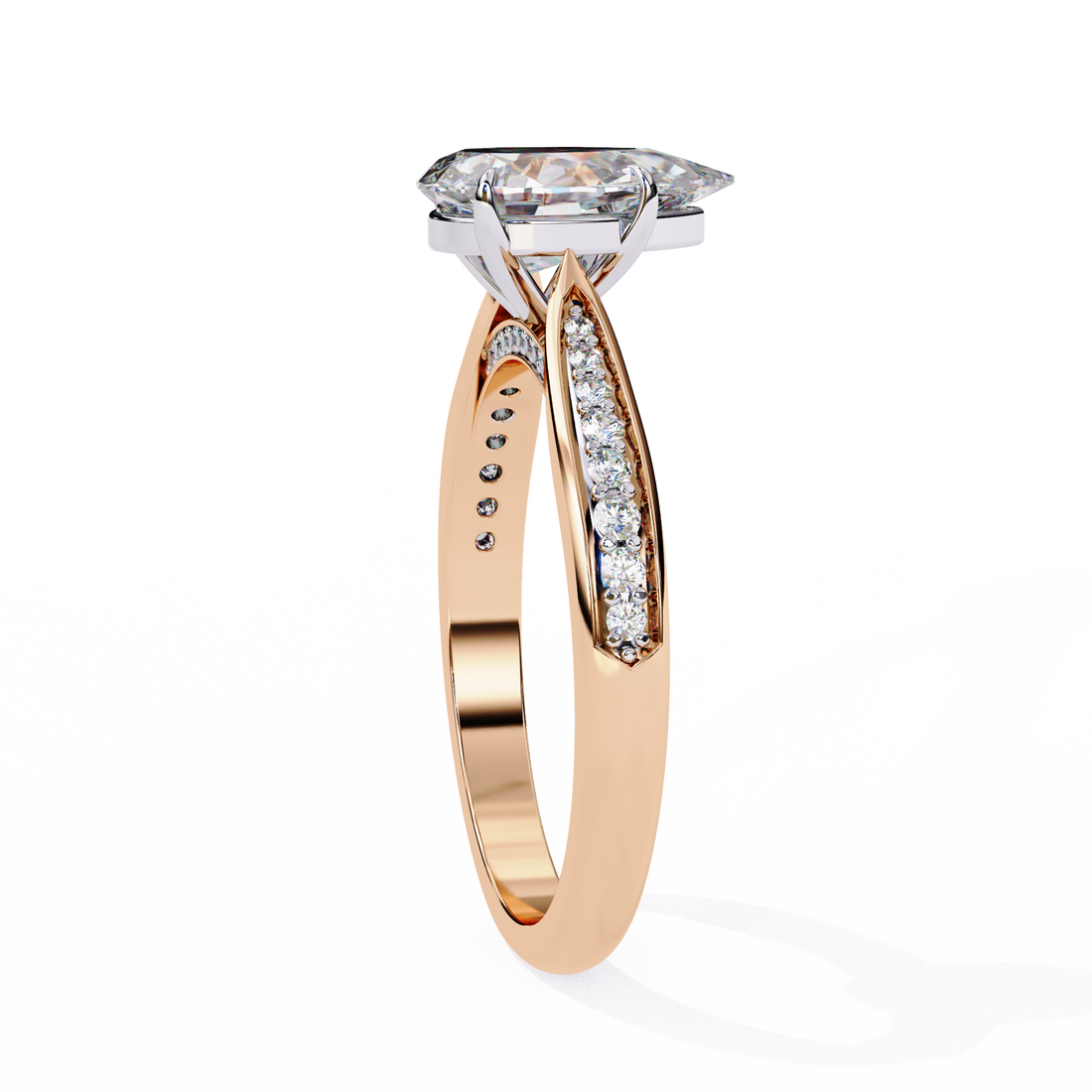 Classic Pear Shaped Lab Grown Diamond Ring8