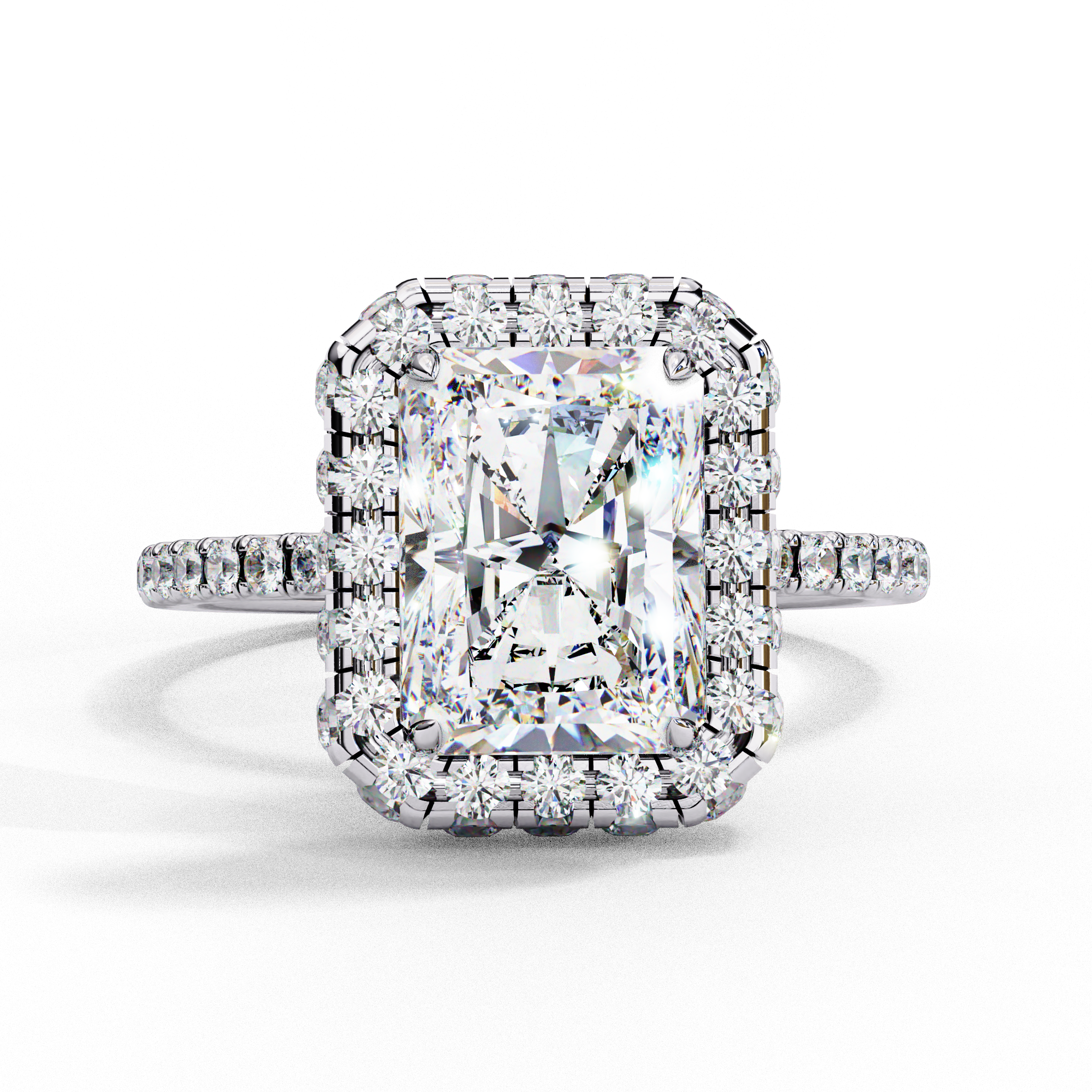 Classic Radiant Cut Solitaire Ring with Pave Ring9