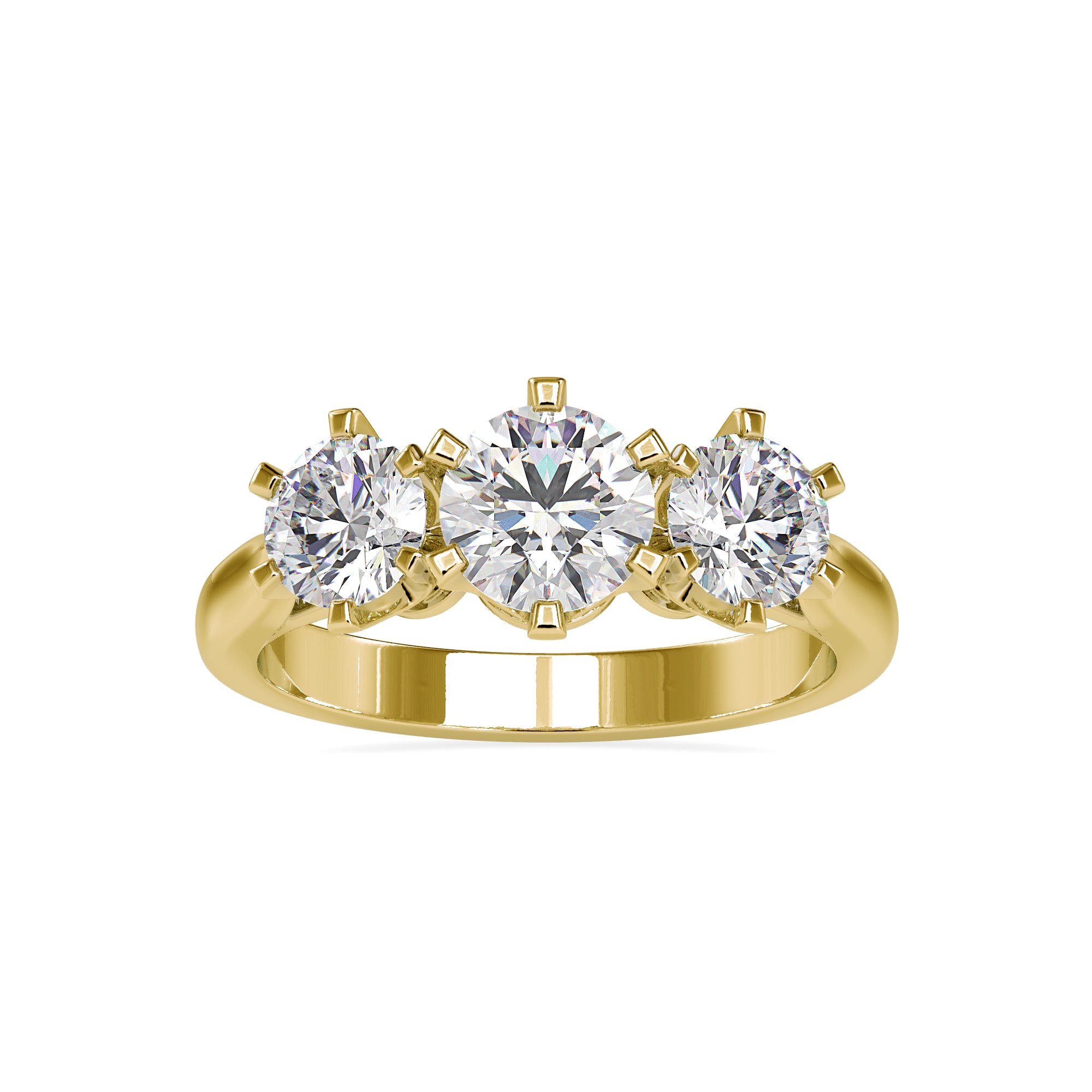Classic Round Brilliant Trio Diamond Ring 3