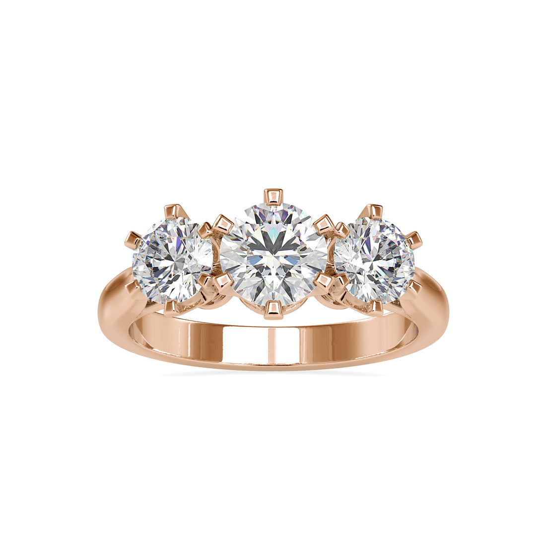 Classic Round Brilliant Trio Diamond Ring 5