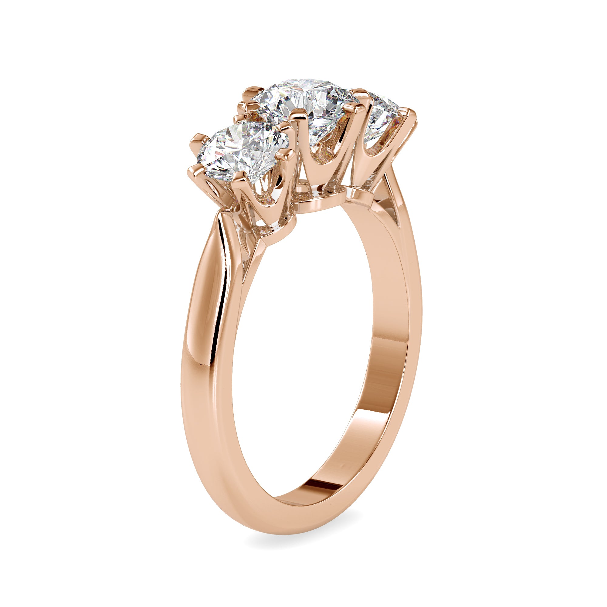 Classic Round Brilliant Trio Diamond Ring 6
