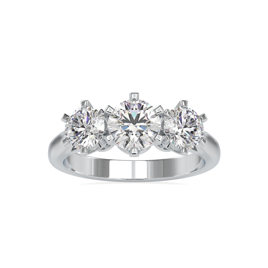 Classic Round Brilliant Trio Diamond Ring 7