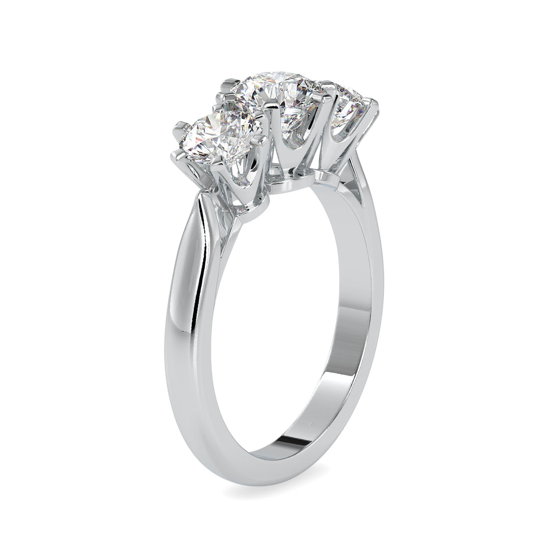 Classic Round Brilliant Trio Diamond Ring 9
