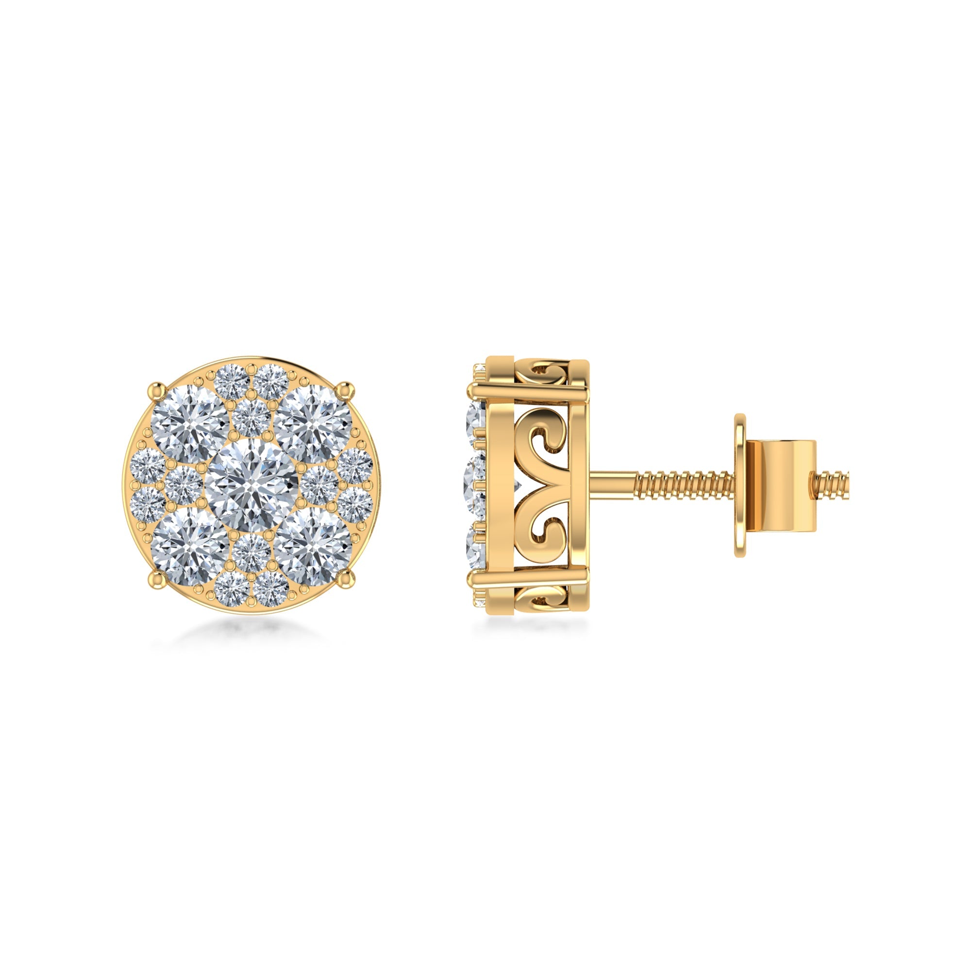 Classic Round Lab Grown Diamond Stud Earrings