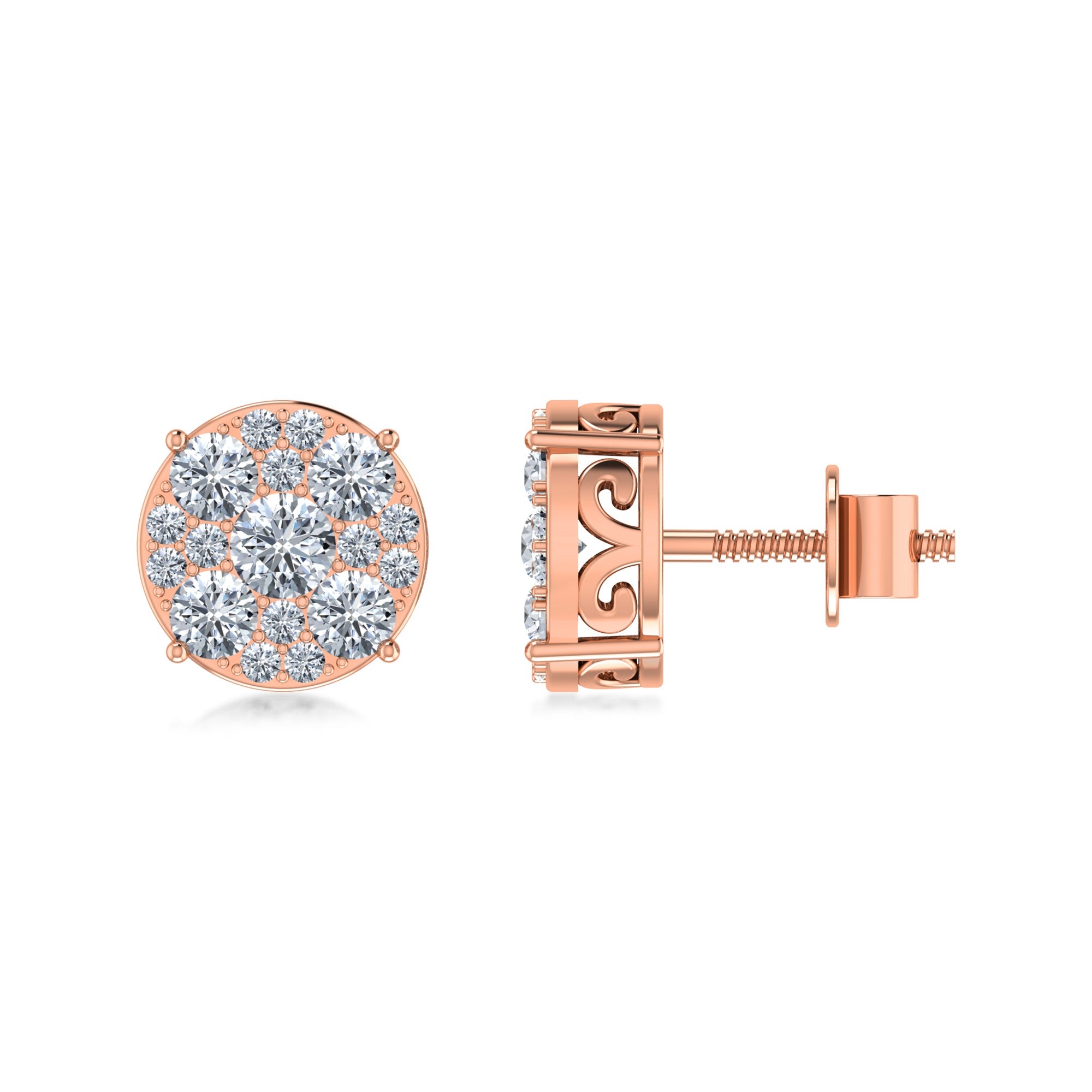 Classic Round Lab Grown Diamond Stud Earrings