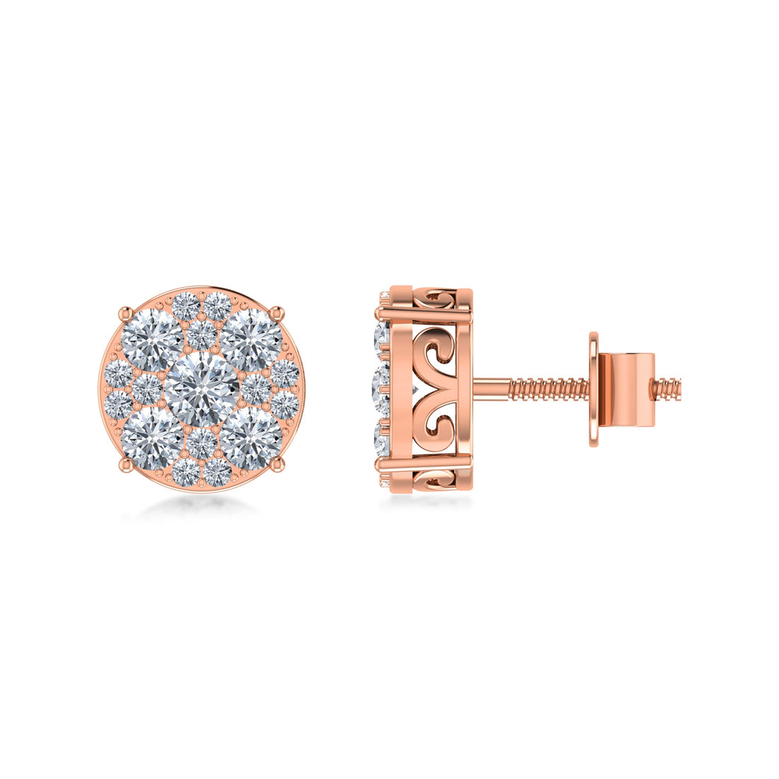 Classic Round Lab Grown Diamond Stud Earrings