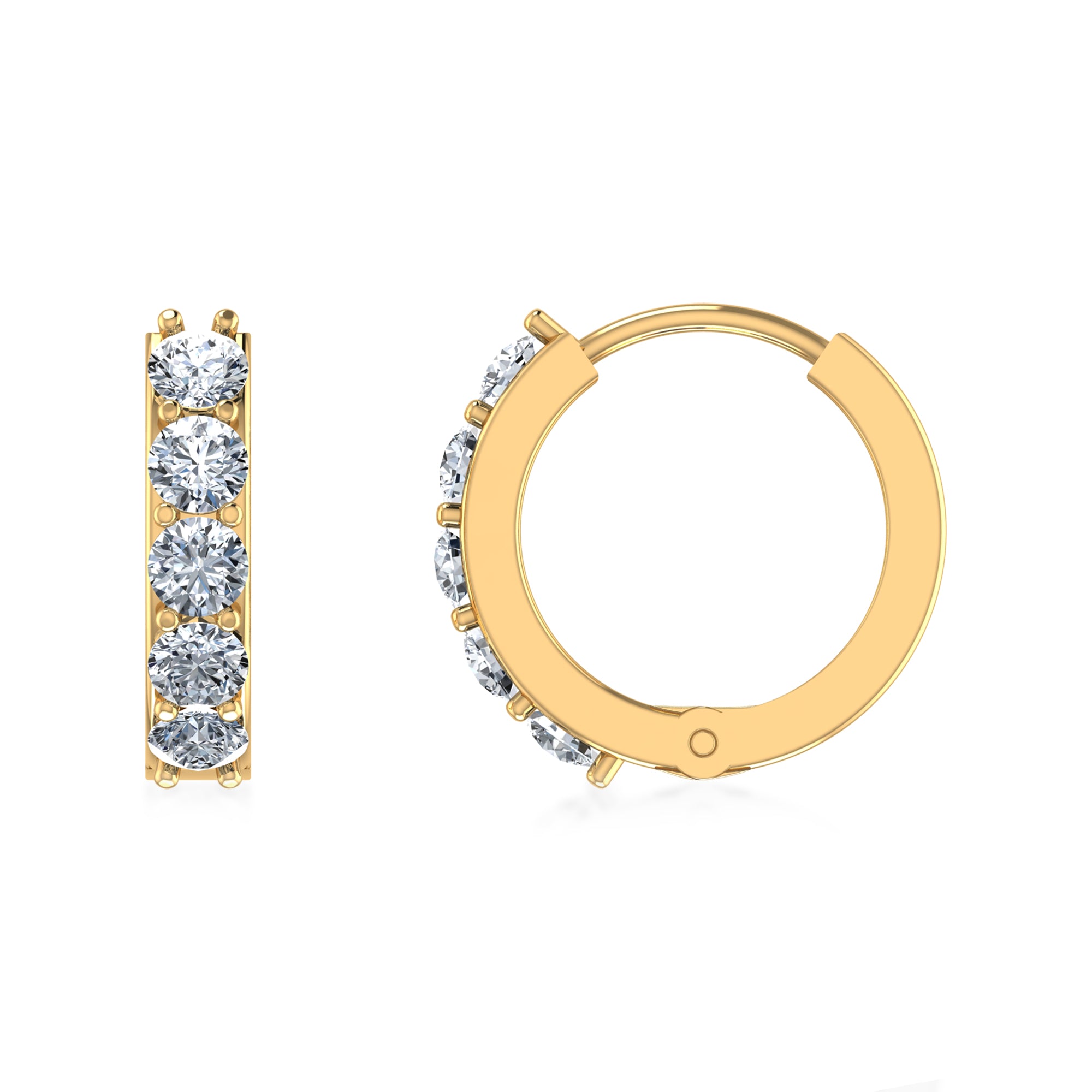 Classic Sparkling Lab Grown Diamond Hoop Earrings2