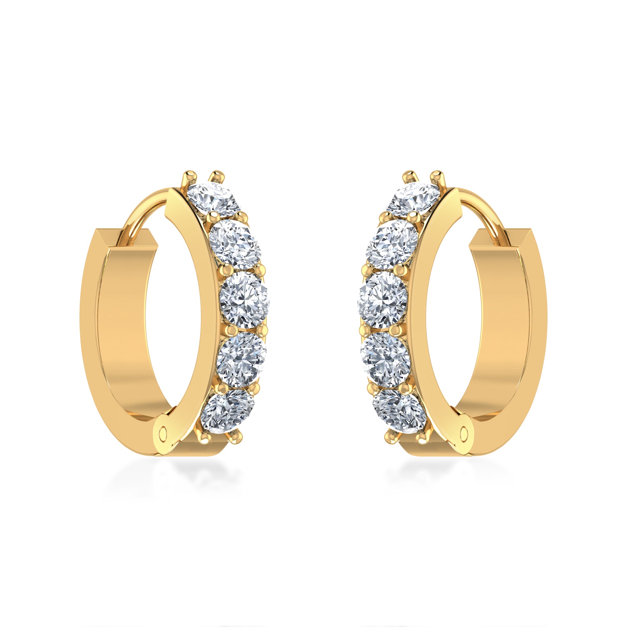 Classic Sparkling Lab Grown Diamond Hoop Earrings 3