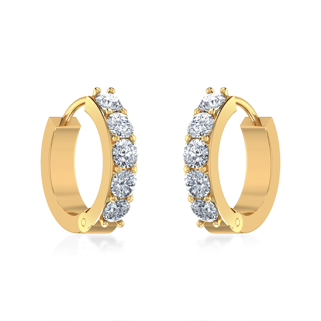 Classic Sparkling Lab Grown Diamond Hoop Earrings 3