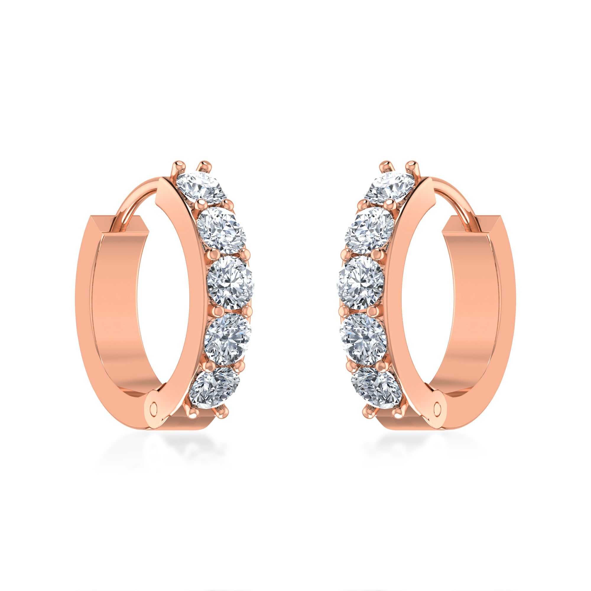 Classic Sparkling Lab Grown Diamond Hoop Earrings 4