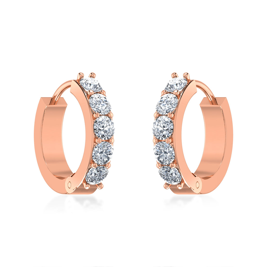 Classic Sparkling Lab Grown Diamond Hoop Earrings 4