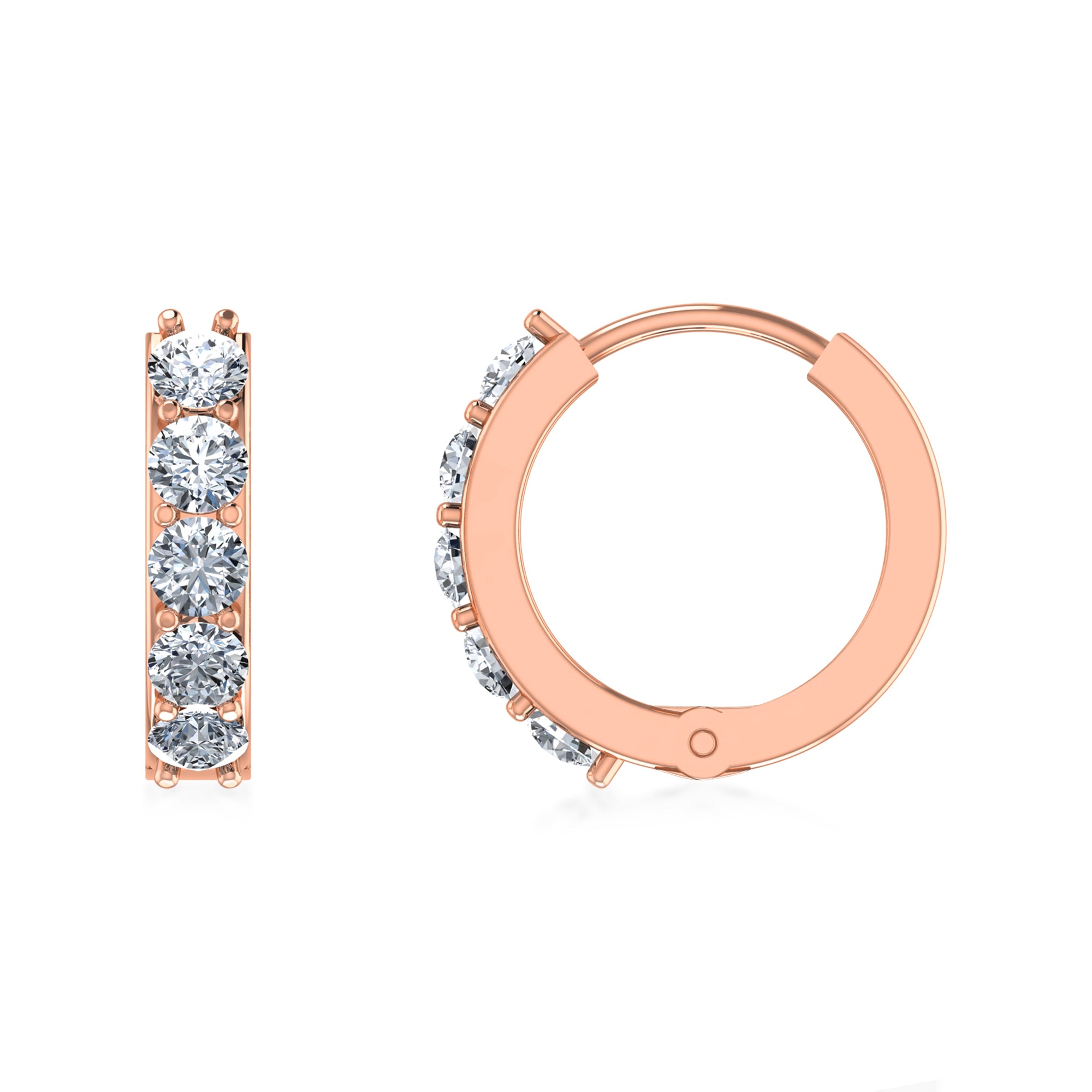 Classic Sparkling Lab Grown Diamond Hoop Earrings 5