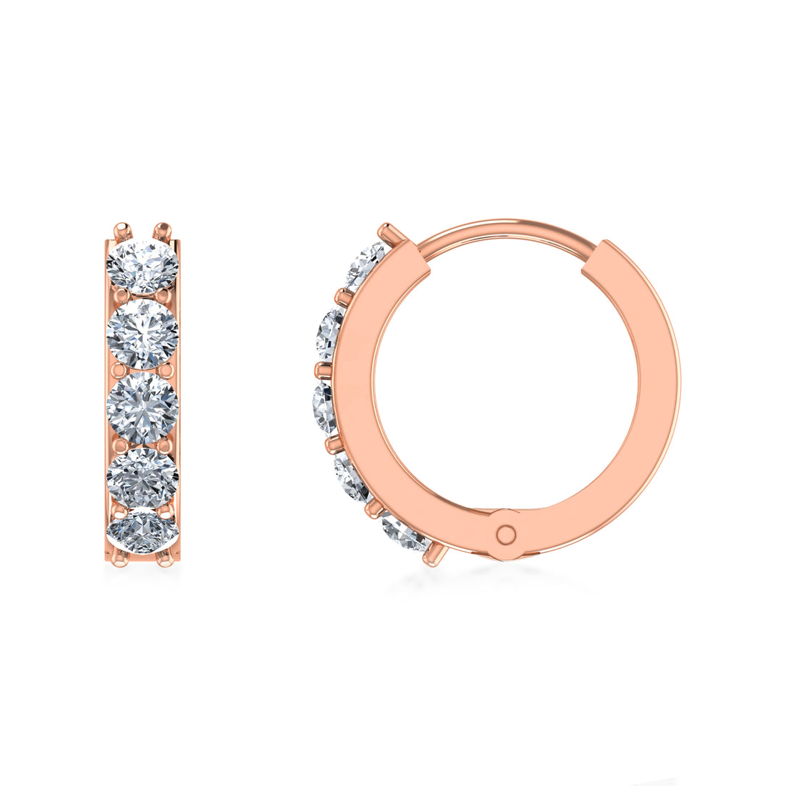 Classic Sparkling Lab Grown Diamond Hoop Earrings 5