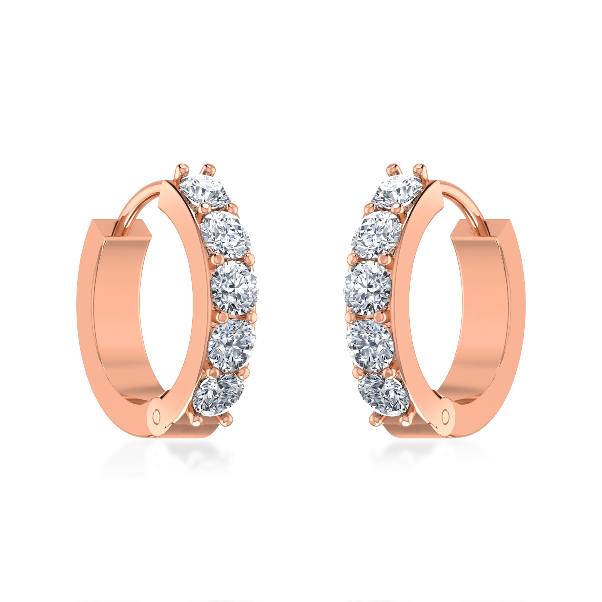 Classic Sparkling Lab Grown Diamond Hoop Earrings 6