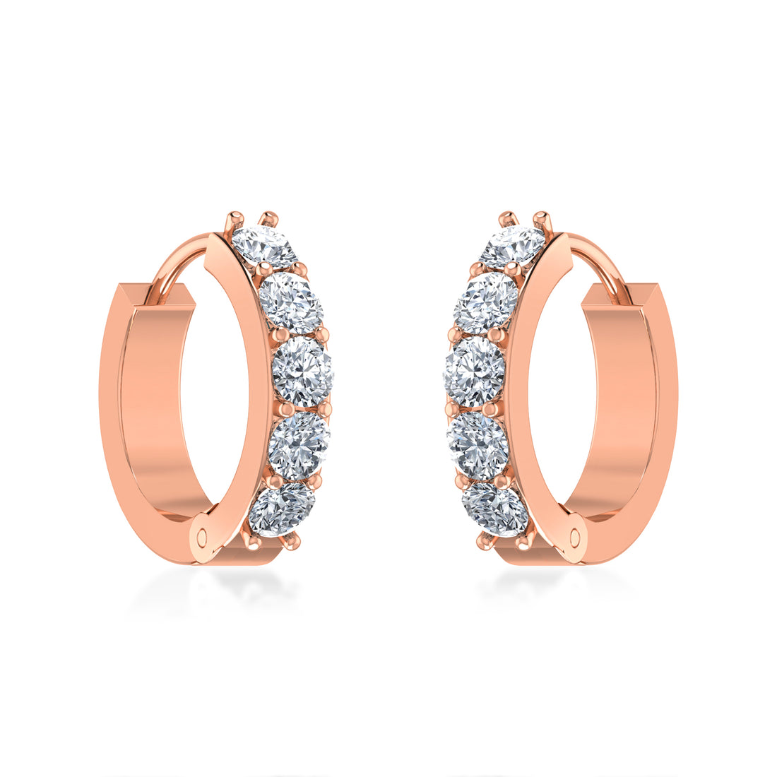 Classic Sparkling Lab Grown Diamond Hoop Earrings 6