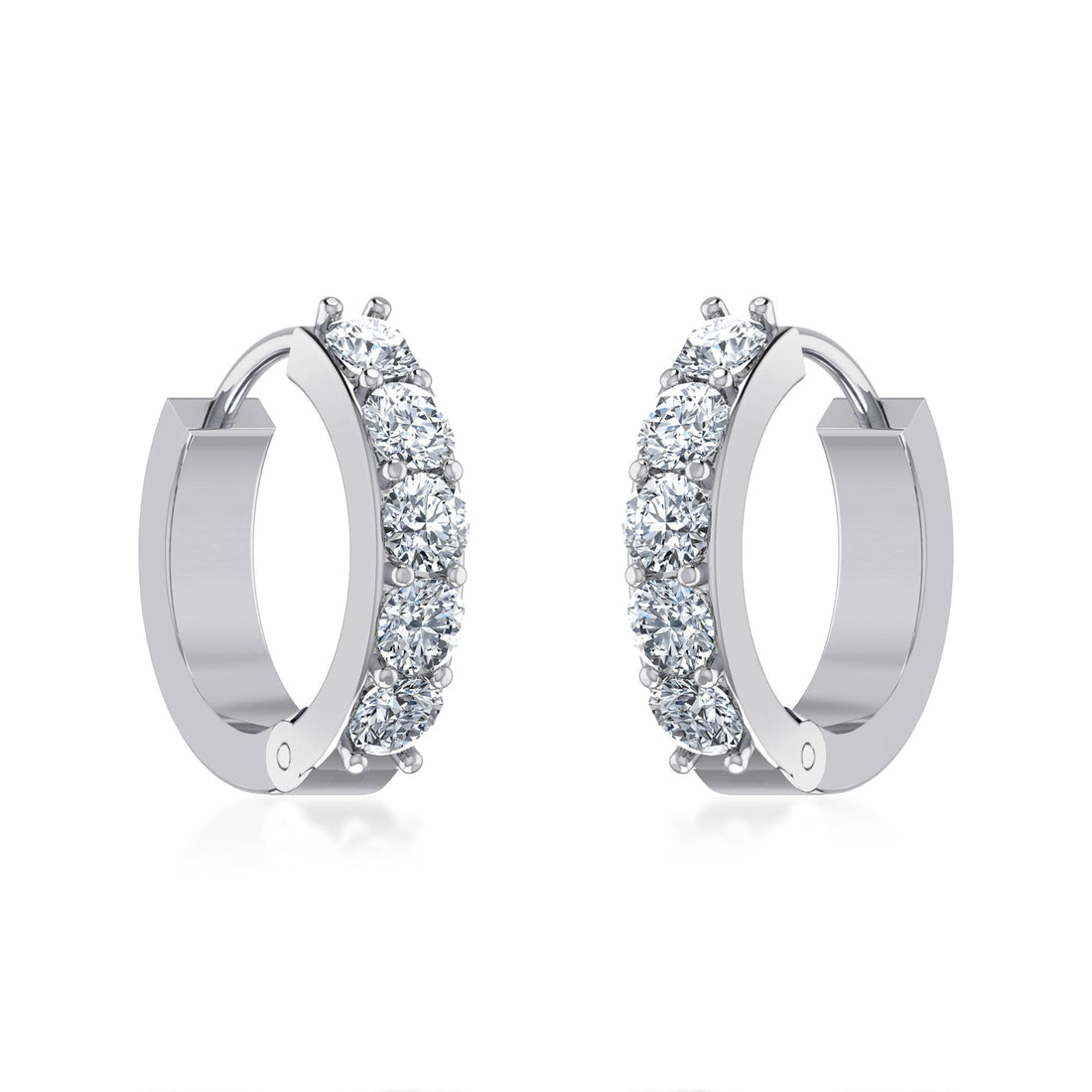 Classic Sparkling Lab Grown Diamond Hoop Earrings 7