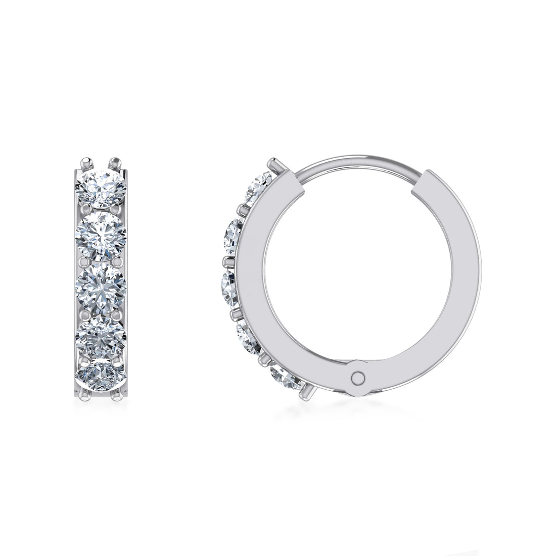 Classic Sparkling Lab Grown Diamond Hoop Earrings 8
