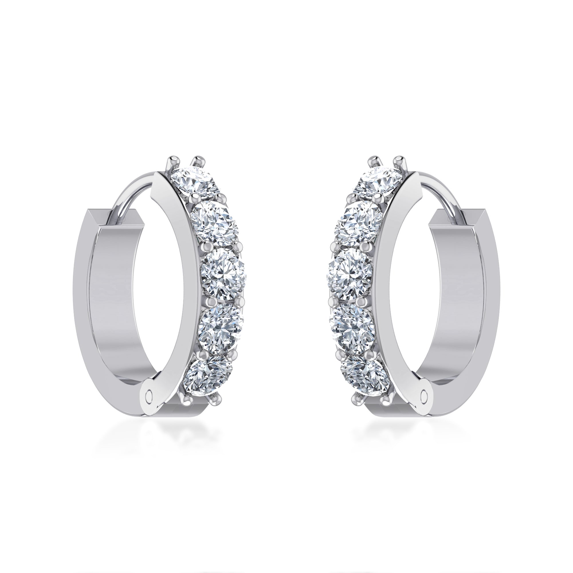 Classic Sparkling Lab Grown Diamond Hoop Earrings 9