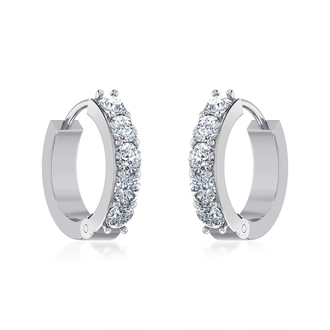 Classic Sparkling Lab Grown Diamond Hoop Earrings 9